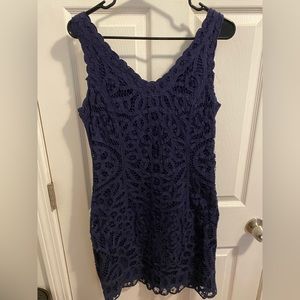 Lilly P navy blue floral lace dress